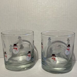Set of 2 Snowman Rocks Glasses – 10.5 oz – Cristar – Holiday Drinkware